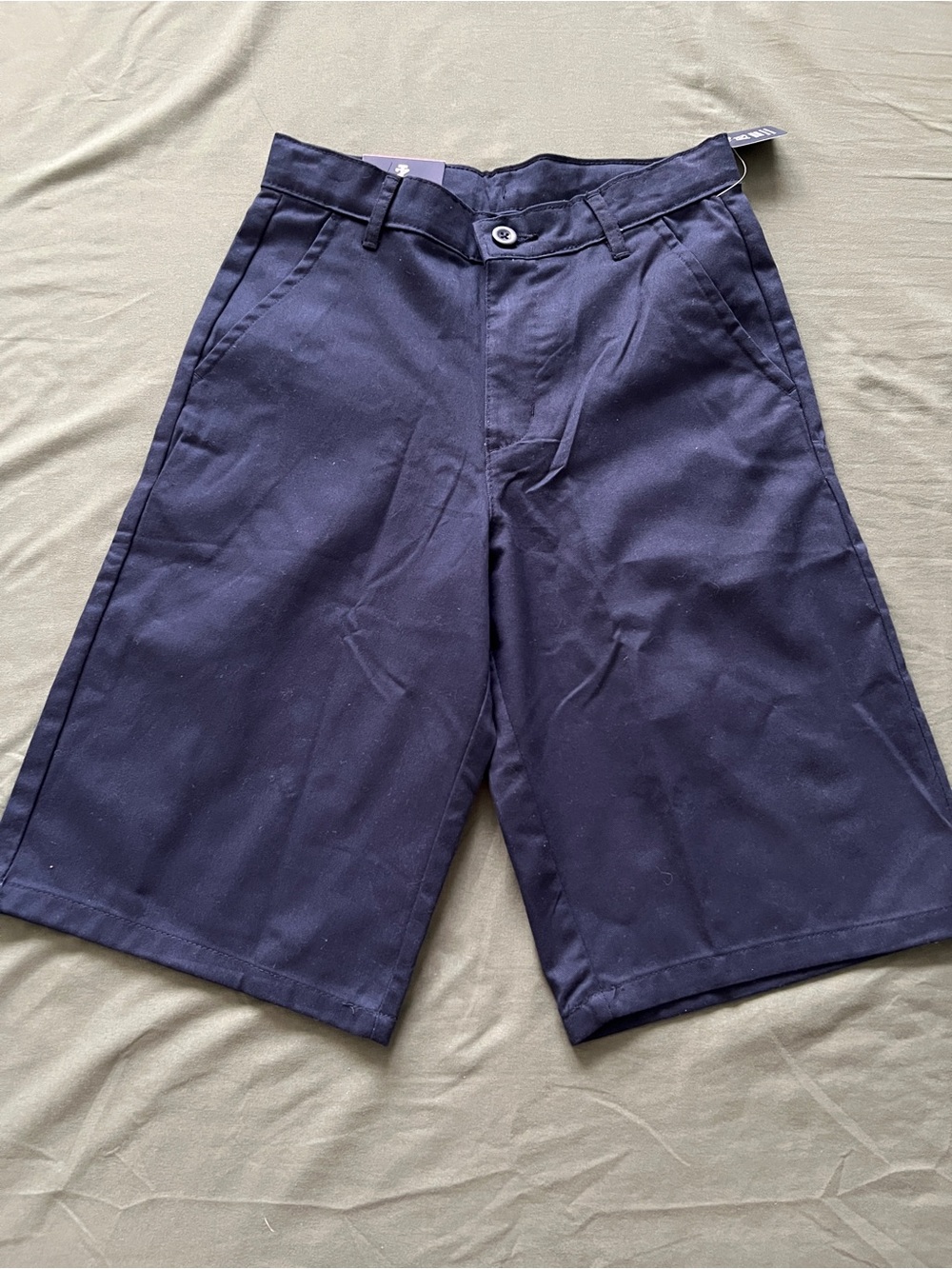 Boy’s Classic Navy Chino Uniform Shorts Size 16 Slim